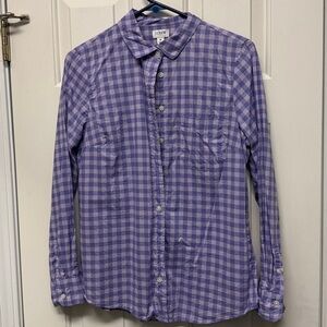 VGUC J Crew women’s size medium two-tone purple plaid button down shirt
